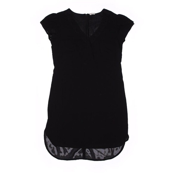 NWOT Japna Black Size S Short Sheath A-Line Cap Sleeve V-Neck Shirt Dress - Picture 1 of 3